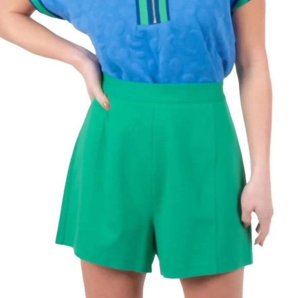 Vibrant Green High Waist Women's Shorts Emily McCarthy - Picture 1 of 2